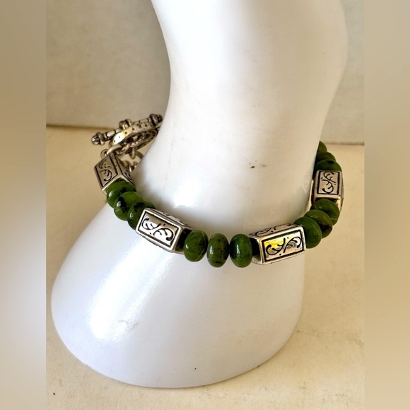 Brighton Silver & Jade Heart Bracelet.  Excellent Condition - Picture 5 of 8